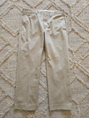 LL Bean Pants Mens 34 Tan Beige Standard Fit Khaki Chino Straight Pant Outdoors